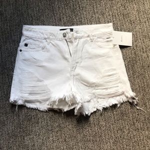 White KanCan shorts